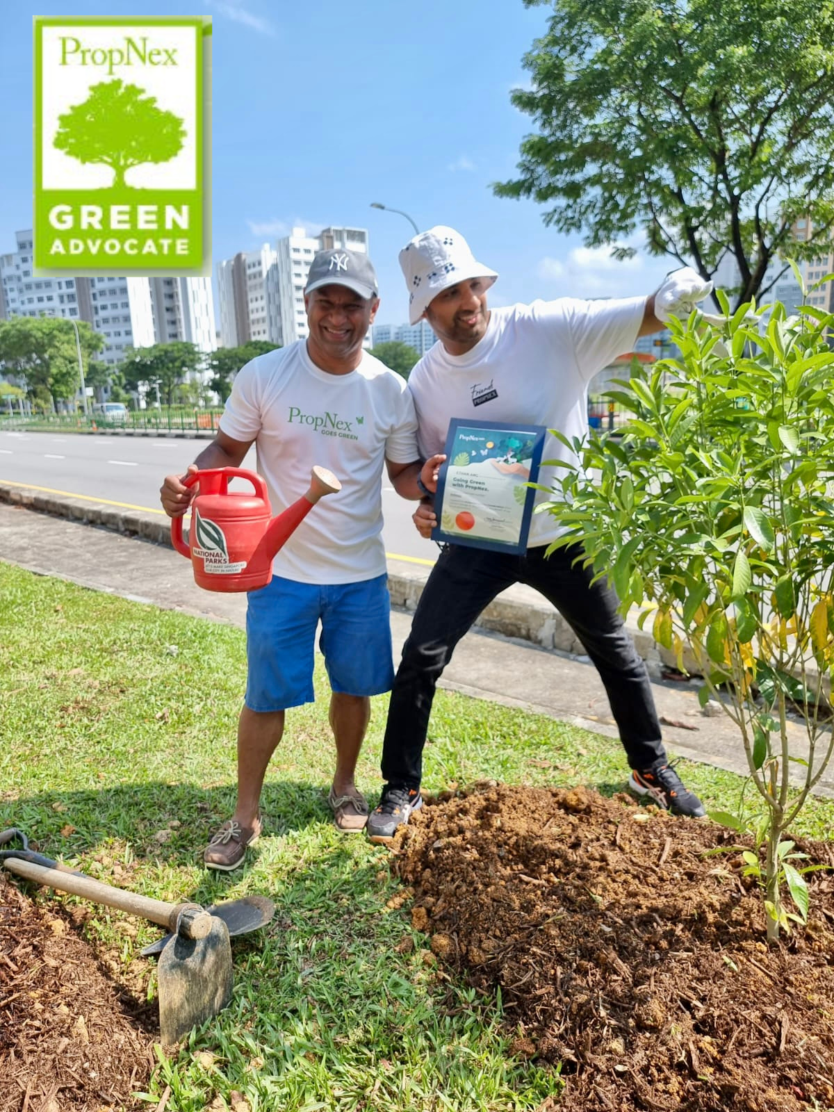 Roger Planting trees with Ismal (Stamp)
